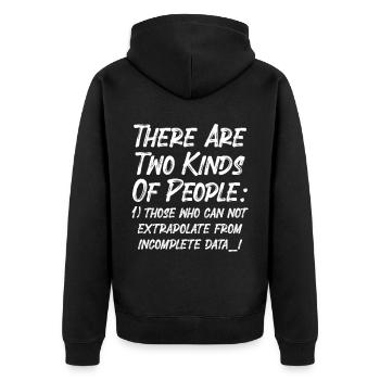 Unvollständige Daten Funny Science Nerd - Unisex Premium Bio Zip Hoodie - Schwarz - Hinten - Nico (187cm)