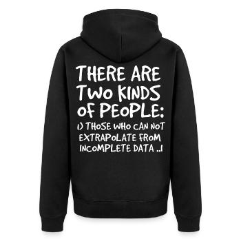 Unvollständige Daten Funny Science Nerd - Unisex Premium Bio Zip Hoodie - Schwarz - Hinten - Nico (187cm)