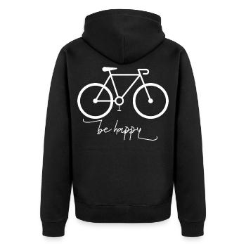 Vélo be happy - Veste à capuche bio Premium Unisexe - noir - Dos - Nico (187cm)
