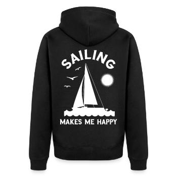 Sailing makes me happy - Veste à capuche bio Premium Unisexe - noir - Dos - Nico (187cm)