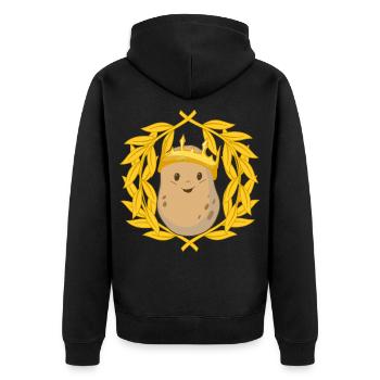 Potato tubers king laurel wreath vegetable crown - Unisex Premium Organic Zip Hoodie - black - Back - Nico (187cm)