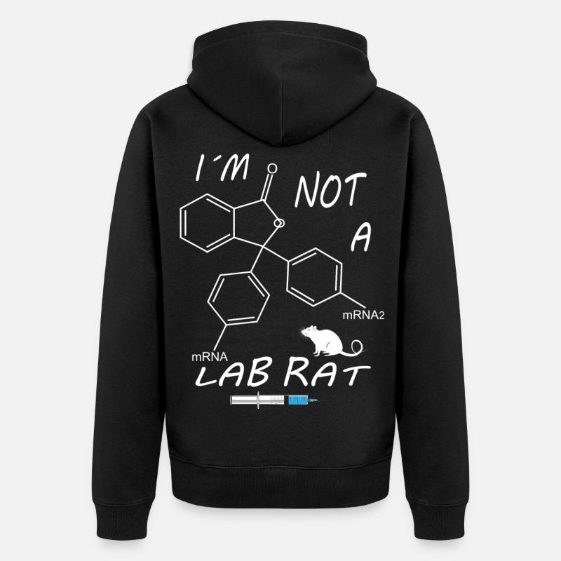 Ich bin keine Labor Ratte - Unisex Premium Bio Zip Hoodie - Schwarz