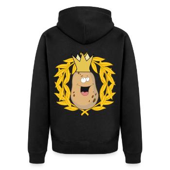 King potato tubers vegetables laurel wreath - Unisex Premium Organic Zip Hoodie - black - Back - Nico (187cm)