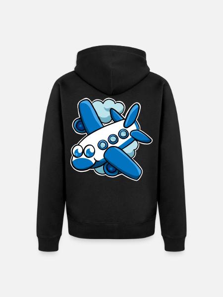 airplane - Unisex Premium Organic Zip Hoodie - black