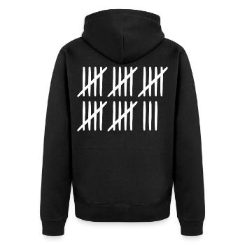 28 birthday tally sheet 28 years old - Unisex Premium Organic Zip Hoodie - black - Back - Nico (187cm)