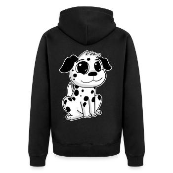 Dalmatiner - Unisex Premium Bio Zip Hoodie - Schwarz - Hinten - Nico (187cm)