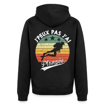 J'Peux Pas J'ai Plongée Cadeau Pour Amateurs - Veste à capuche bio Premium Unisexe - noir - Dos - Nico (187cm)