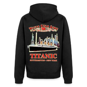 THE GHOST OF THE TITANIC IN NEW YORK RUNEMBERG Adagp © - Unisex Premium Organic Zip Hoodie - black - Back - Nico (187cm)