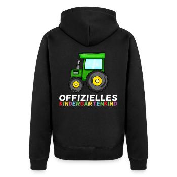 Kindergarten Kindergartenkind - Unisex Premium Bio Zip Hoodie - Schwarz - Hinten - Nico (187cm)