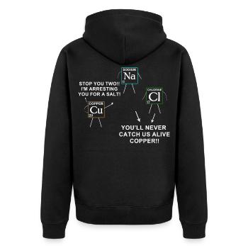 Wissenschaft - Unisex Premium Bio Zip Hoodie - Schwarz - Hinten - Nico (187cm)