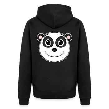 Panda - Unisex Premium Bio Zip Hoodie - Schwarz - Hinten - Nico (187cm)