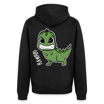Bébé dinosaure cadeau - Veste à capuche bio Premium Unisexe - noir - Dos - Nico (187cm)