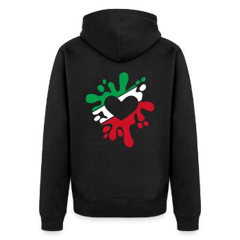 Iran symbole drapeau tache de couleurs cadeau - Veste à capuche bio Premium Unisexe - noir - Dos - Nico (187cm)