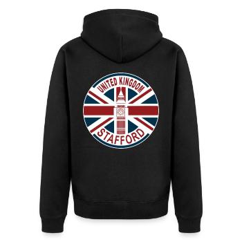 Stafford Royaume-Uni Royaume-Uni Union Jack Drapeau britannique - Veste à capuche bio Premium Unisexe - noir - Dos - Nico (187cm)