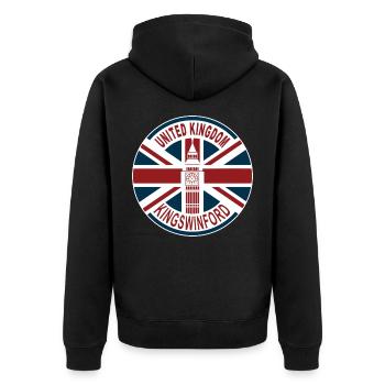 Kingswinford Royaume-Uni Union Jack British - Veste à capuche bio Premium Unisexe - noir - Dos - Nico (187cm)