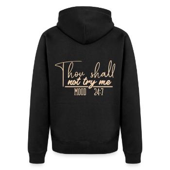 Funny Sarcastic Quote, funny, quotes, sarcastic, s - Unisex Premium Organic Zip Hoodie - black - Back - Nico (187cm)