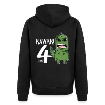 4th birthday - 4 years old - I'm 4 - Unisex Premium Organic Zip Hoodie - black - Back - Nico (187cm)