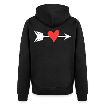 Flèche du cœur - Veste à capuche bio Premium Unisexe - noir - Dos - Nico (187cm)