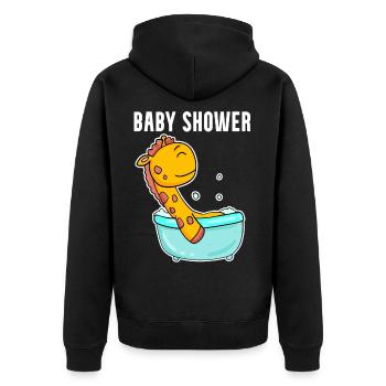 Baby Shower Giraffe Bathtub - Unisex Premium Organic Zip Hoodie - black - Back - Nico (187cm)