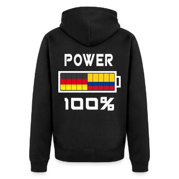 Allemagne et Colombie Power 100% - Veste à capuche bio Premium Unisexe - noir - Dos - Nico (187cm)