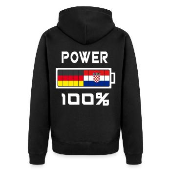 Allemagne et Croatie Power 100% - Veste à capuche bio Premium Unisexe - noir - Dos - Nico (187cm)