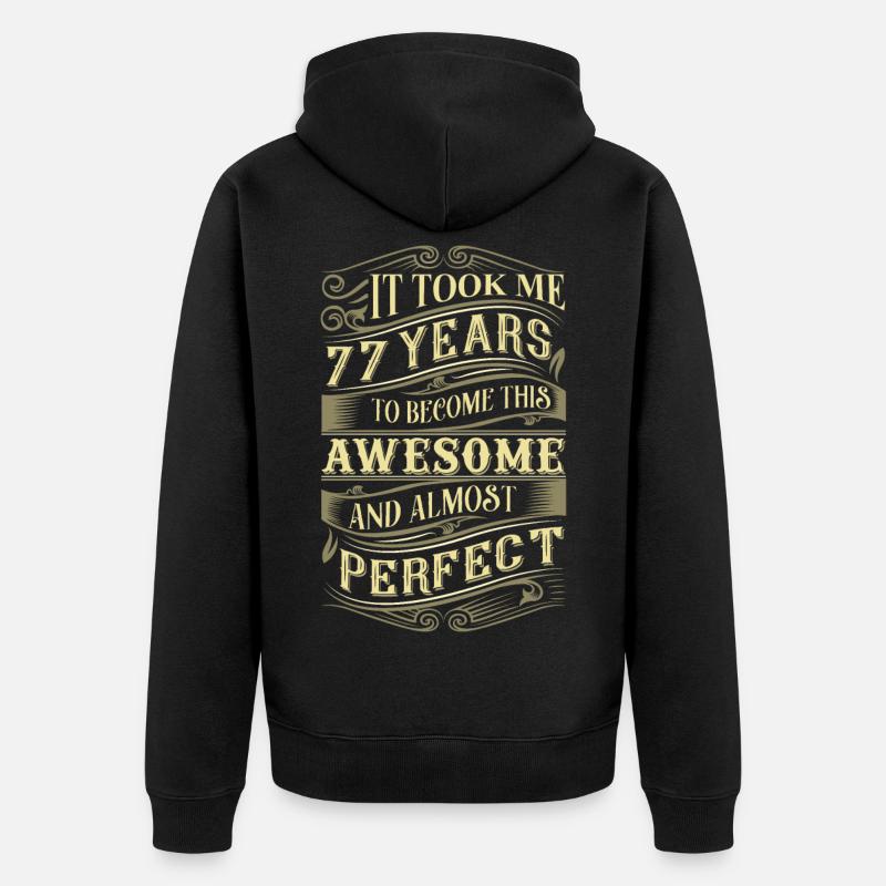 77e anniversaire - Veste à capuche bio Premium Unisexe - noir