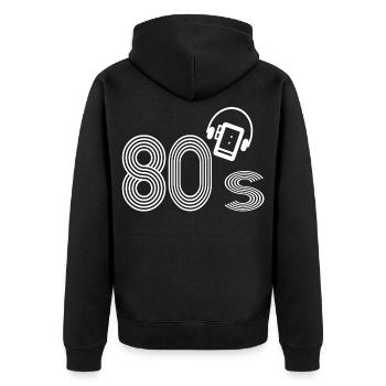 Les années 80 - Veste à capuche bio Premium Unisexe - noir - Dos - Nico (187cm)