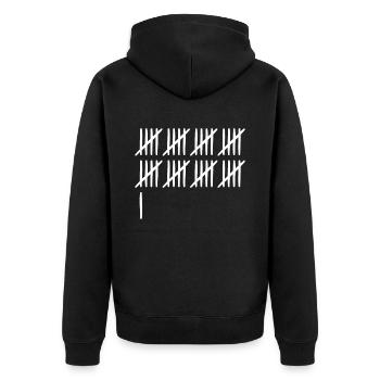 41 Geburtstag Strichliste - 41 Jahre alt - Unisex Premium Bio Zip Hoodie - Schwarz - Hinten - Nico (187cm)