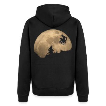 Saut en fauteuil roulant WCMX ET vers la lune * - Veste à capuche bio Premium Unisexe - noir - Dos - Nico (187cm)