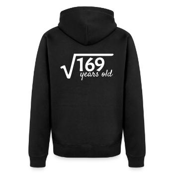 13 birthday - 13 years old - Unisex Premium Organic Zip Hoodie - black - Back - Nico (187cm)