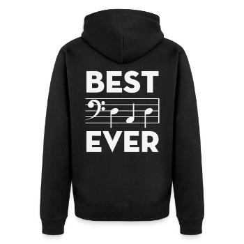 Best Dad Ever Music Note Chords - Unisex Premium Organic Zip Hoodie - black - Back - Nico (187cm)