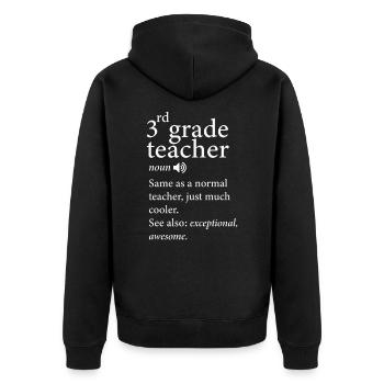 Définition drôle de l’enseignant de 3e année - Veste à capuche bio Premium Unisexe - noir - Dos - Nico (187cm)