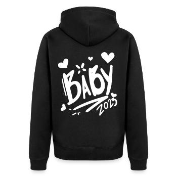 Bébé 2023 - Nouveau-né 2023 Bébé Cadeau - Veste à capuche bio Premium Unisexe - noir - Dos - Nico (187cm)