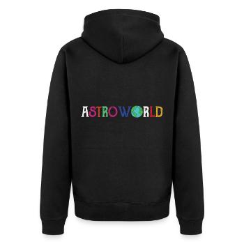 Astroworld sauve l’environnement terrestre - Veste à capuche bio Premium Unisexe - noir - Dos - Nico (187cm)