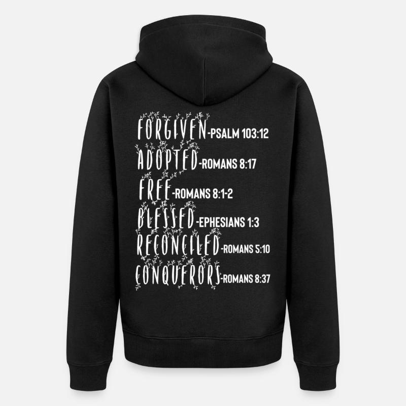 Heiliger Geist Bibelvers - Unisex Premium Bio Zip Hoodie - Schwarz