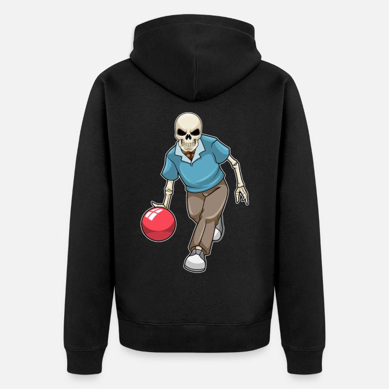 Boule de bowling squelette - Veste à capuche bio Premium Unisexe - noir