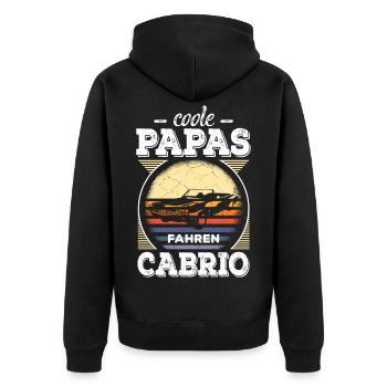Coole Papas Fahren Cabrio Retro Auto Oldtimer Papa - Unisex Premium Bio Zip Hoodie - Schwarz - Hinten - Nico (187cm)