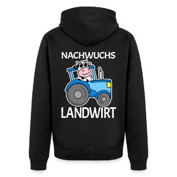 Nachwuchs Landwirt Traktor Geschenk - Unisex Premium Bio Zip Hoodie - Schwarz - Hinten - Nico (187cm)