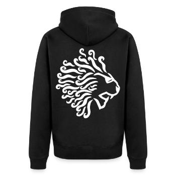 Lion blanc et lunettes de soleil - Veste à capuche bio Premium Unisexe - noir - Dos - Nico (187cm)