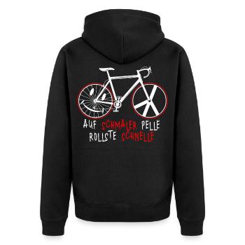 Fahrrad - Unisex Premium Bio Zip Hoodie - Schwarz - Hinten - Nico (187cm)
