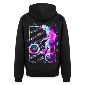 Bmx Magenta - Bmx Bike - Bmx Bike - Veste à capuche bio Premium Unisexe - noir - Dos - Nico (187cm)