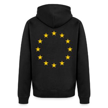 Europa - Unisex Premium Bio Zip Hoodie - Schwarz - Hinten - Nico (187cm)