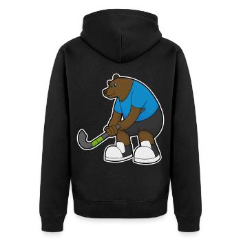 Hockey sur gazon Bear Stick - Veste à capuche bio Premium Unisexe - noir - Dos - Nico (187cm)