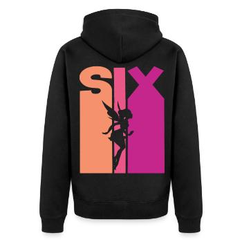 6e anniversaire fille fée - Veste à capuche bio Premium Unisexe - noir - Dos - Nico (187cm)
