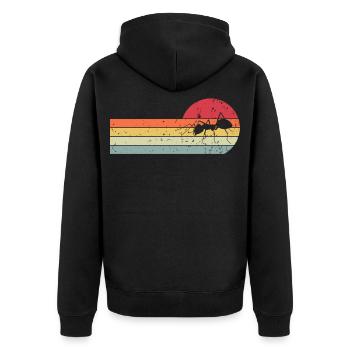 Ant - Unisex Premium Organic Zip Hoodie - black - Back - Nico (187cm)