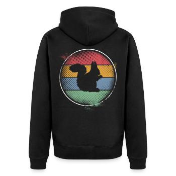 Squirrel - Unisex Premium Organic Zip Hoodie - black - Back - Nico (187cm)