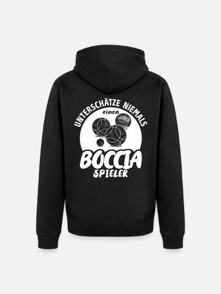 Boccia Outfit mit Boccia Kugeln Spruch für Boccia - Unisex Premium Bio Zip Hoodie - Schwarz