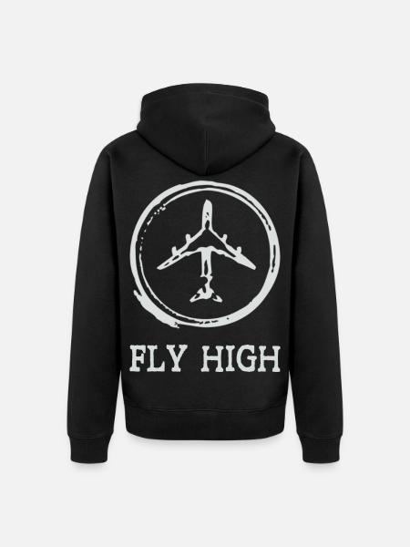 Airplane - Unisex Premium Bio Zip Hoodie - Schwarz