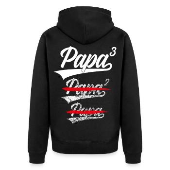 PAPA À LA PUISSANCE 3 ENFANTS FUTUR PAPA PAPA CHEMISE - Veste à capuche bio Premium Unisexe - noir - Dos - Nico (187cm)