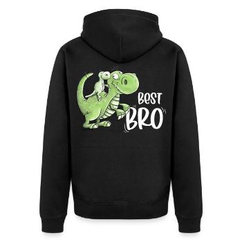 Frères et sœurs Dinosaures I Meilleur frère - Veste à capuche bio Premium Unisexe - noir - Dos - Nico (187cm)